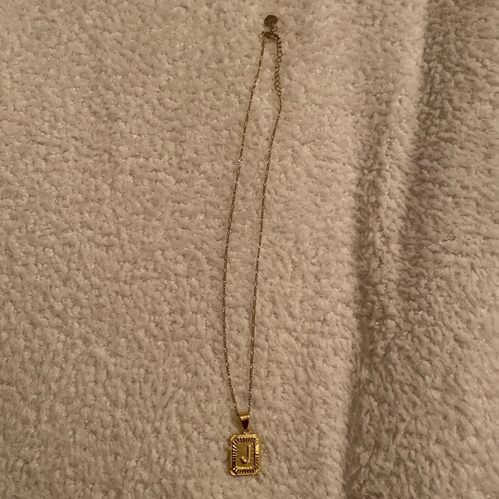 Gold letter J necklace